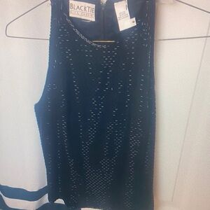 Oleg Cassini Silk Black Silk Top